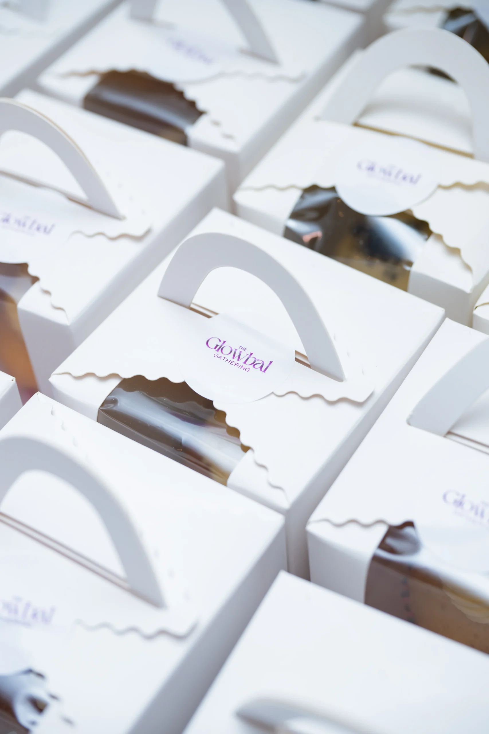 gift bags or product placement on a table